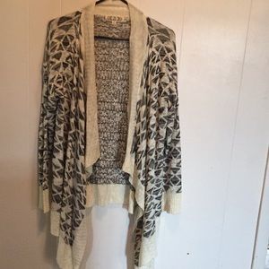 Cardigan black & cream medium